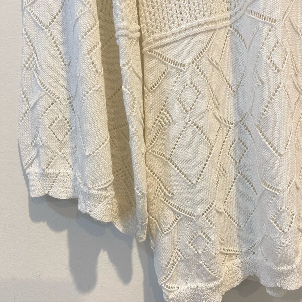 Coquette Lace Rain & Rose L Knit White Top Viscose - Flowy - Picture 5 of 16